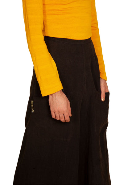 JEN PANT LINEN BLACK 270gsm