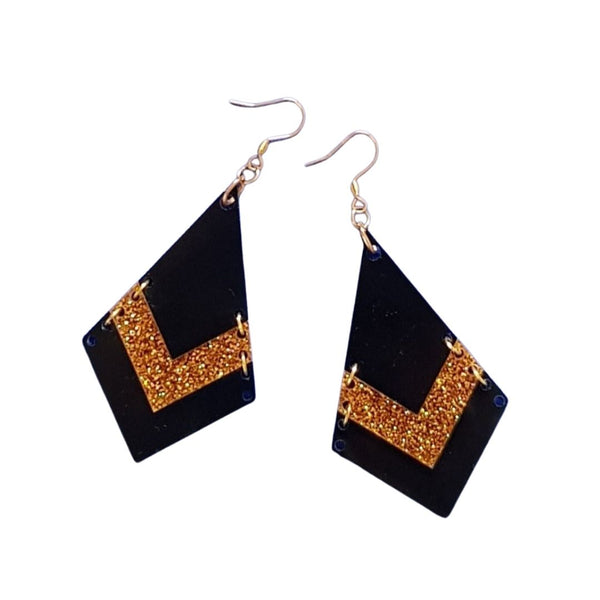 BLACK AND GOLD EARRINGS