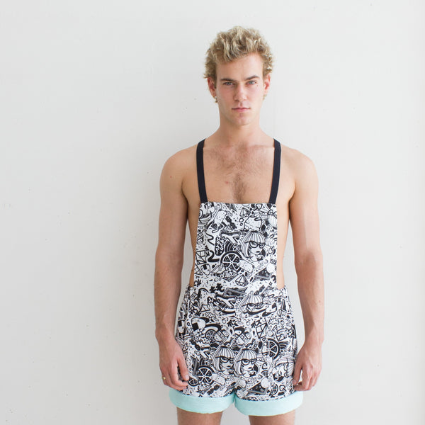 MAMAII GNK x BUTTONS PRINT OVERALLS