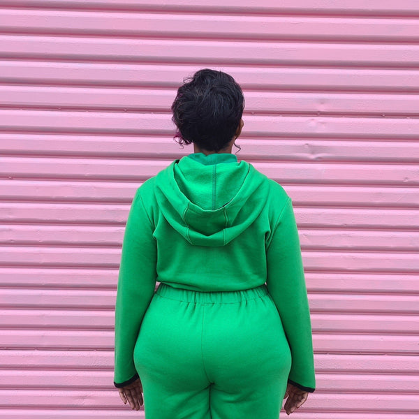 FIERCE PRIDE CROPPED HOODIE GREEN