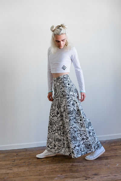 JEN PANT in GNK x CHERIE BUTTONS PRINT