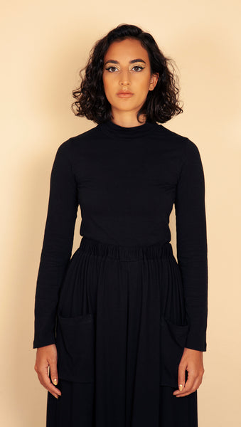 BLACK ORGANIC COTTON SKIVVY 200gsm