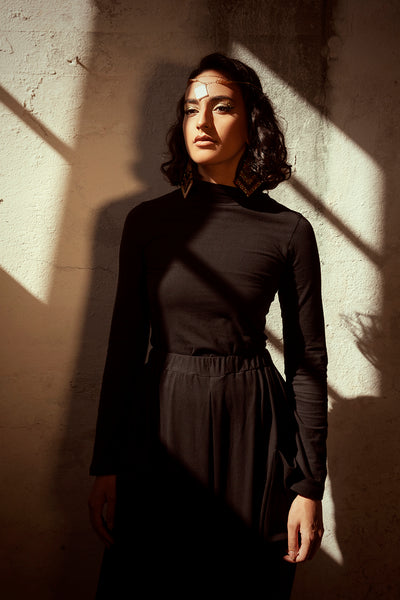 BLACK ORGANIC COTTON SKIVVY 200gsm