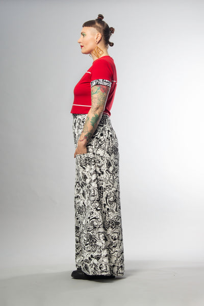 JEN PANT in GNK x CHERIE BUTTONS PRINT