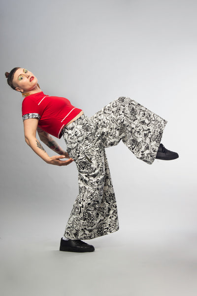 JEN PANT in GNK x CHERIE BUTTONS PRINT