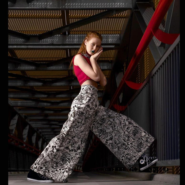 JEN PANT in GNK x CHERIE BUTTONS PRINT