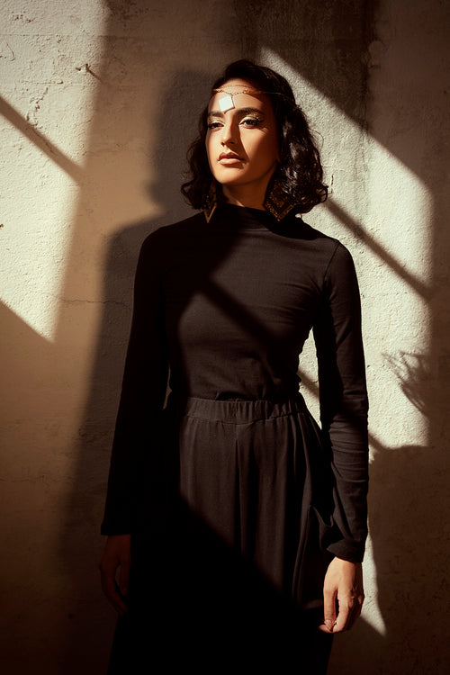 BLACK ORGANIC COTTON SKIVVY 150gsm