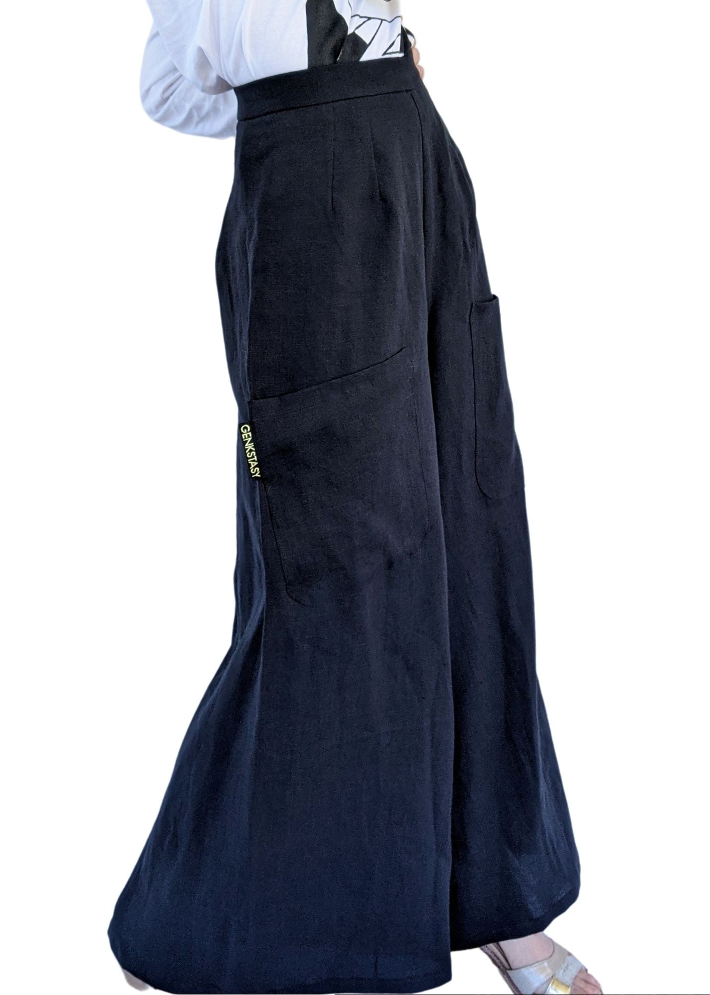 JEN PANT LINEN BLACK 270gsm