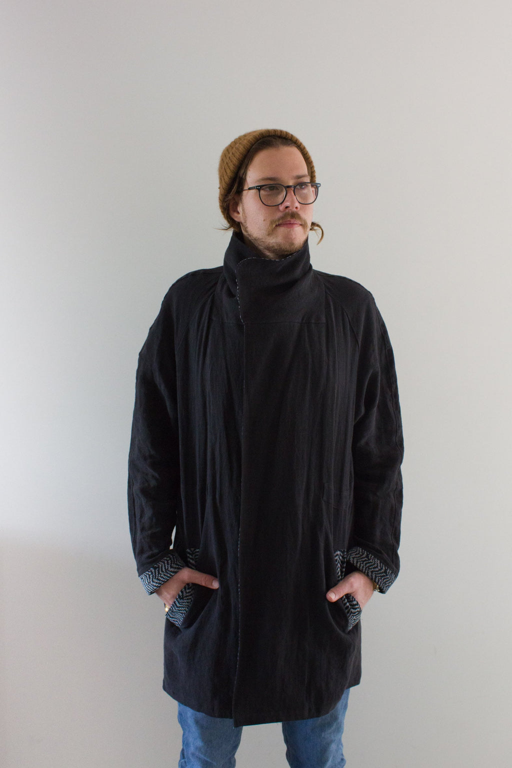 Fierce Peace Linen Jacket by Genkstasy. Oversized ethically made linen jacket. Linen jacket with vintage zebra print cordurouy.