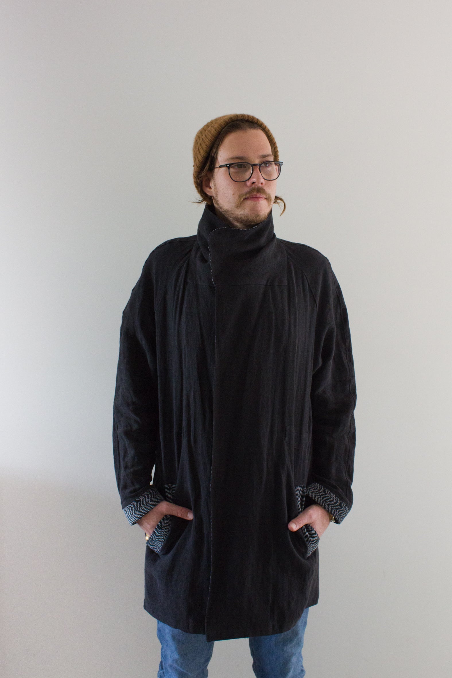  Fierce Peace Linen Jacket by Genkstasy. Oversized ethically made linen jacket. Linen jacket with vintage zebra print cordurouy.